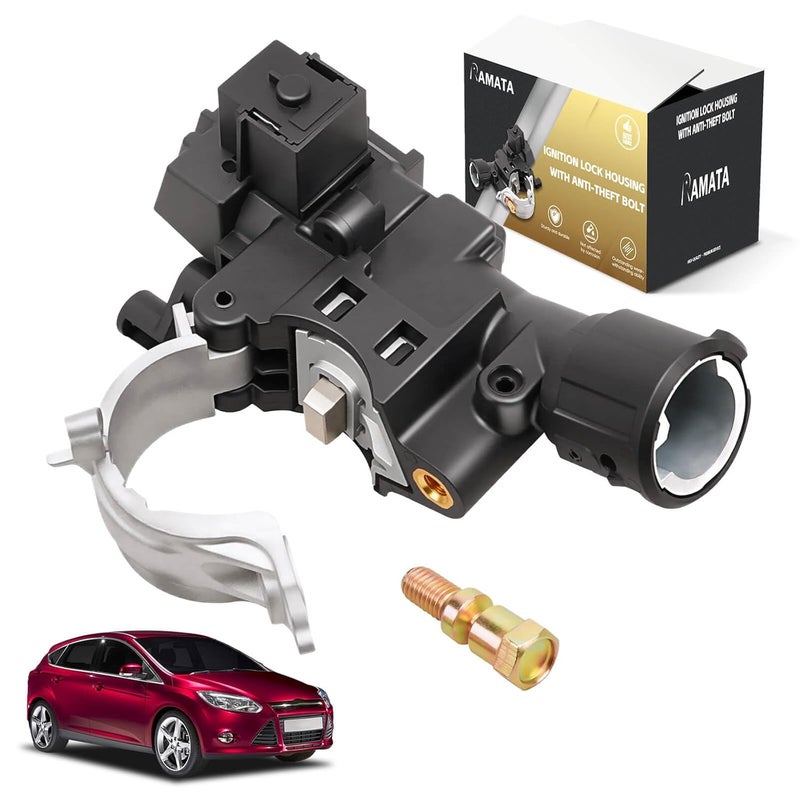 RAMATA 989-019 9L8Z-3511-A Ignition Lock Housing with Anti-Theft Bolt Compatible with 2008 2009 2010 2011 2012 Ford Escape, Mazda Tribute, Mercury Mariner, Ford Focus, Replace # ZZDB66160 - Image 1